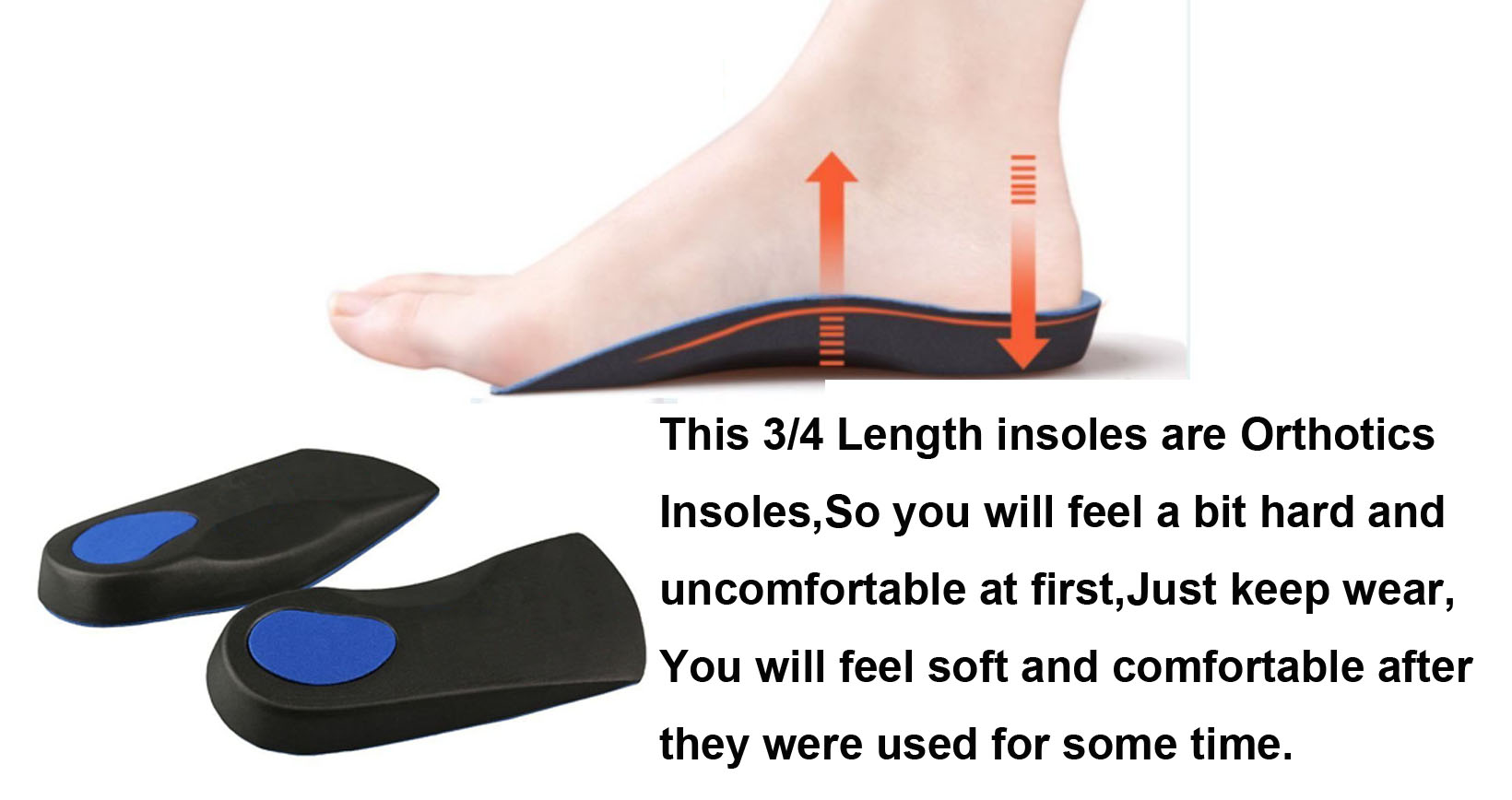 Custom Insole High Arch Support Cushion Orthotic Shoe Insole