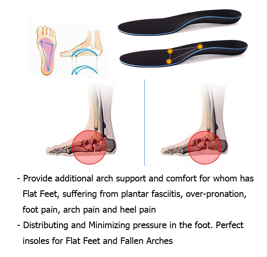ZG1828 Flat Foot Orthotic In Toe XO Shape Leg Arch Support Eva Insole