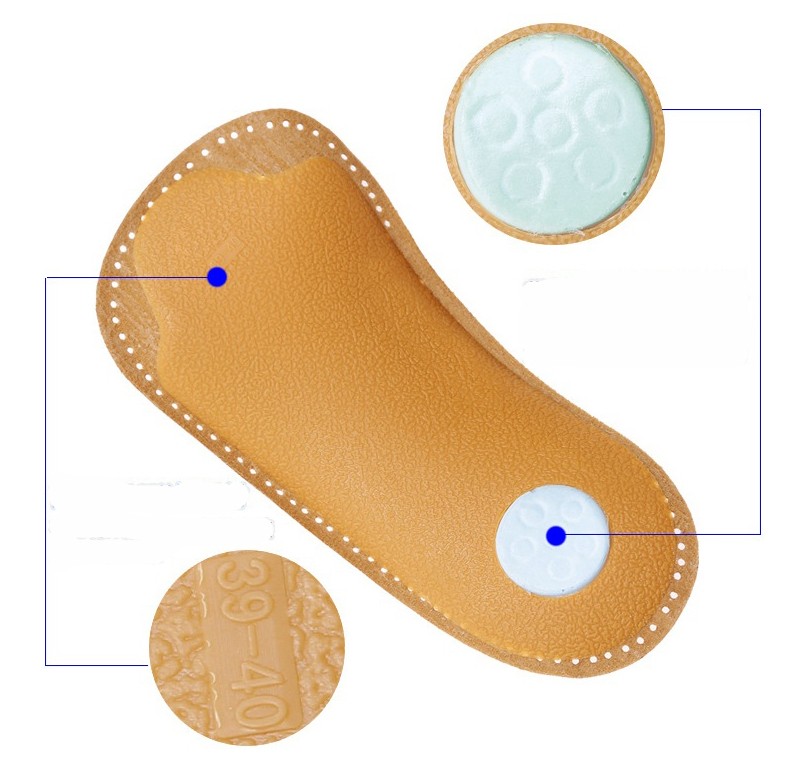 Sheepskin Genuine Leather Metatarsal Massage Arch Support Orthotics Shoe Insoles