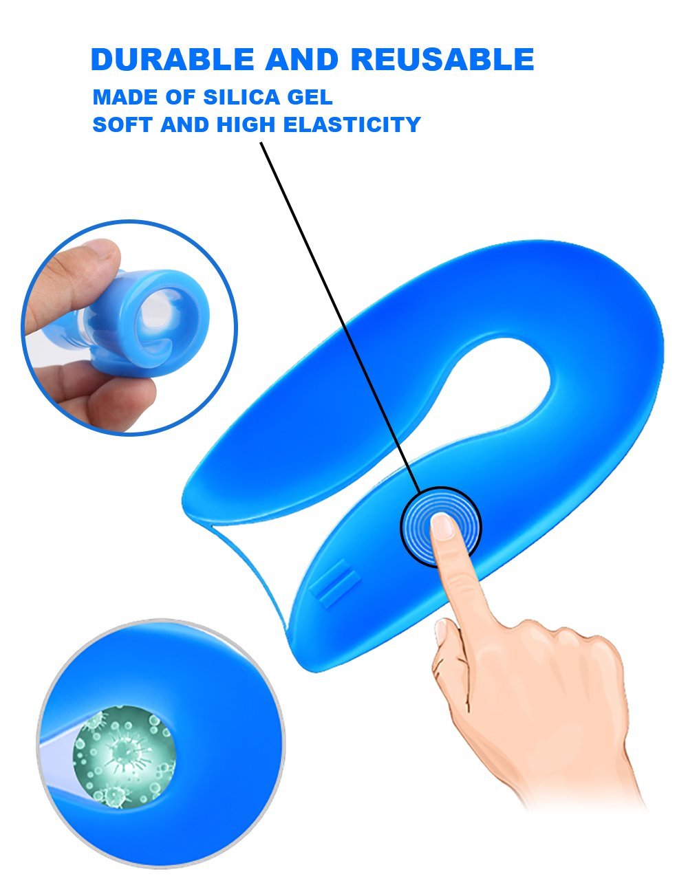 Medical Silicone Heel Pad Foot Massager Gel Back Cushion Pad For Shoes