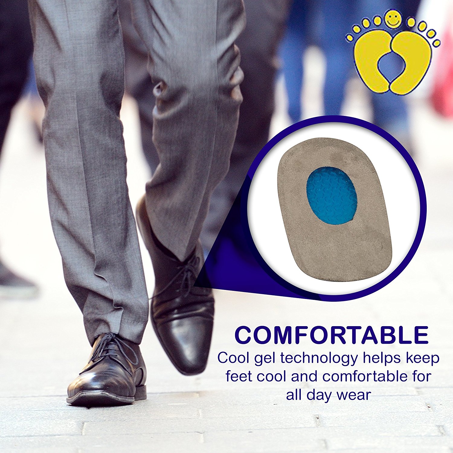 Gel Heel Cups for Heel Spurs Massaging Cushions Provide Foot Relief