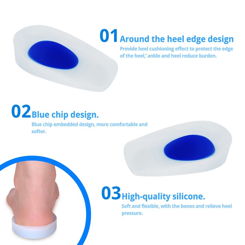 Anti Slip Silicone Gel Cushion Insole Shoe Back Heel Pad Clear