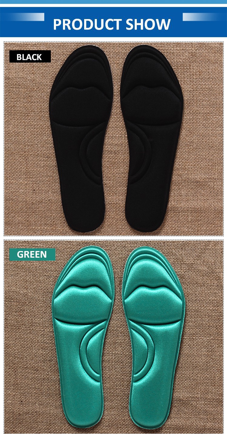 Shock Absorption 3D Massage Memory Foam Insole Soft Deodorant Arch Support Foam Insole