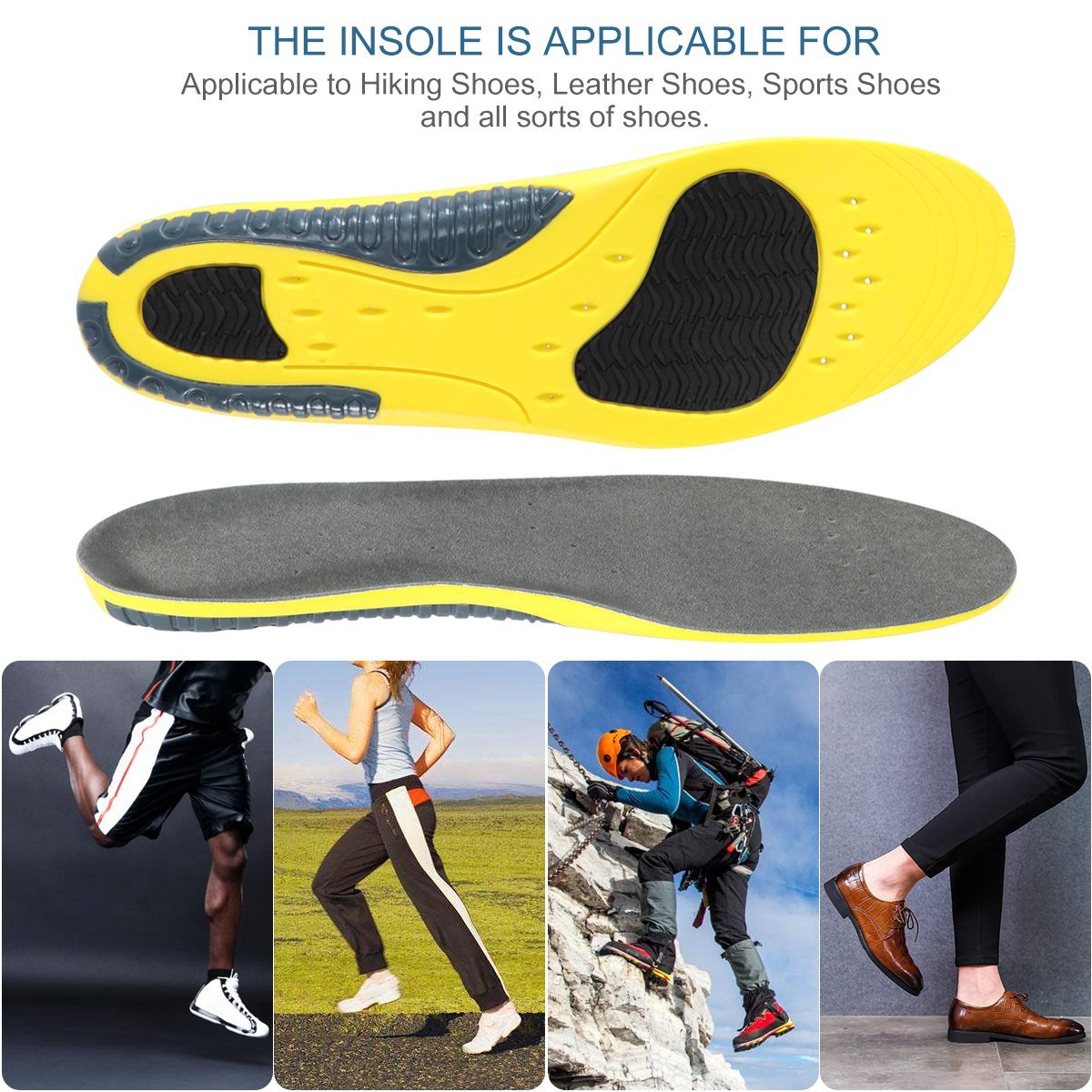 Air Filled Insoles Silicone Massage Height Increasing Insoles for MEN