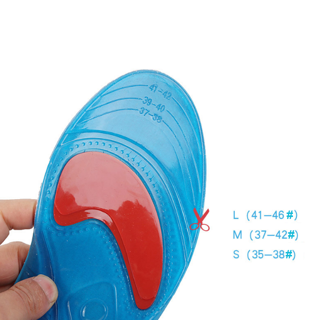2018 Hot Selling Ergonomic Design Comfort Washable Shock Absorption Gel Arch Support Plantar Fasciitis Orthotics Sport Insoles