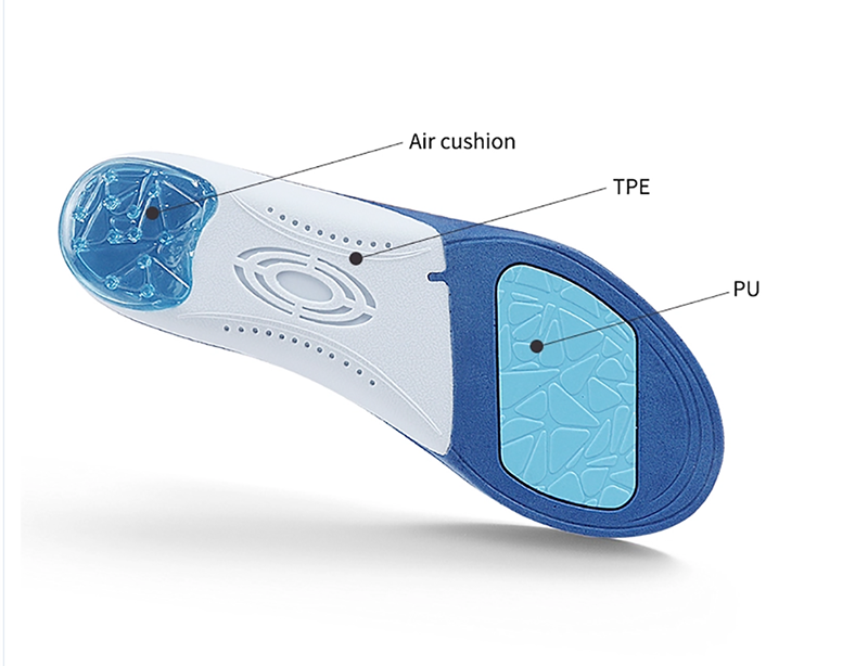 ZG185 Sports PU Insoles Shoe Inserts For Comfort Shoe Insoles Arch Support For Walking Hiking Fasciitis Heel Spur