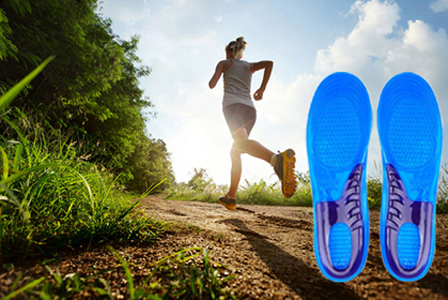 Reusable Anti friction Men Silicone Shoe Insole Running insoles