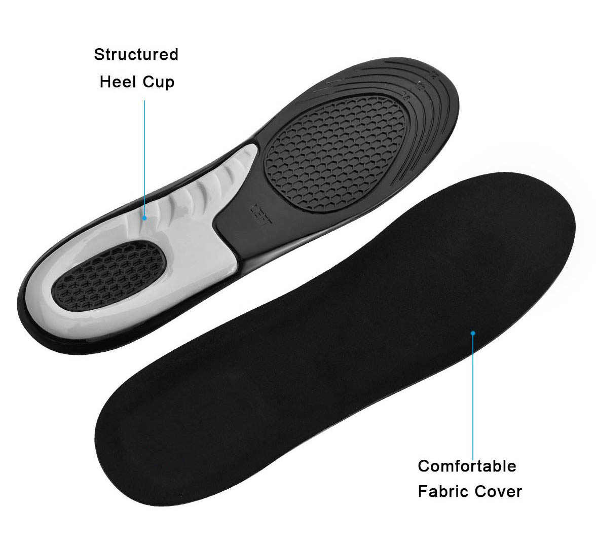 2018 New Arrival Shock Absorption Comfort Deodorant Custom Damping Foot Massage Health Gel Insoles