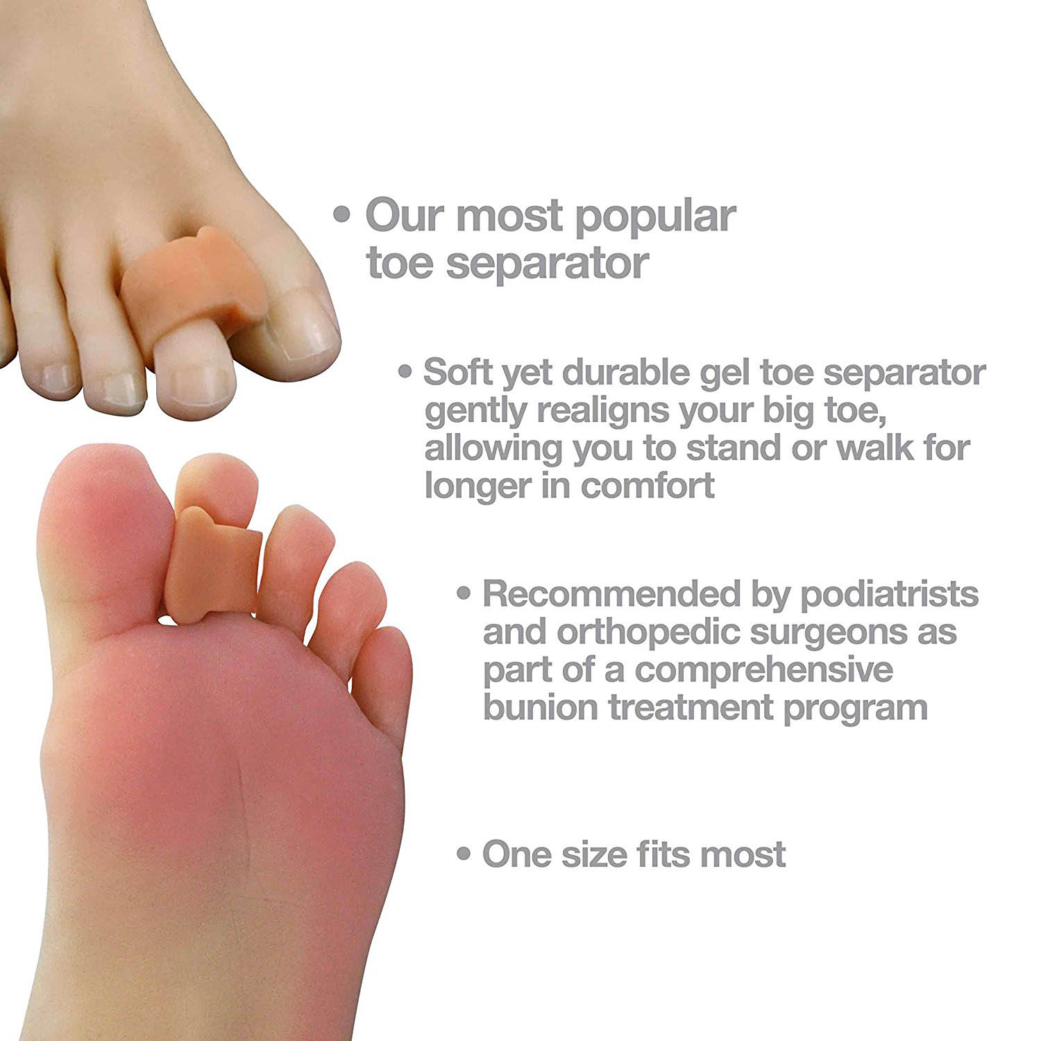 2018 High Quality Silicone Gel Foot Fingers Toe Separator