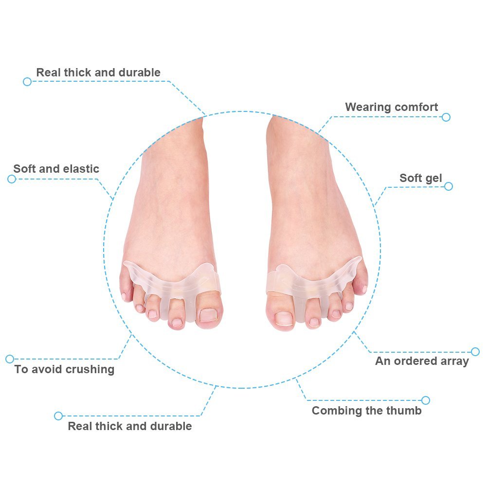 2018 New Design Silicone Gel Hallux Valgus Correction Four Hole Toe Separator