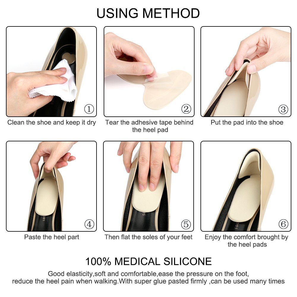 ZG18 High Heel Shoe Cushion Insole Inserts Pads Heel Grips Back Liner Shoe Boot Cushion