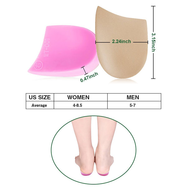 OX Type Leg Heel Inserts Orthopedic Insole Perfect Half Sphere Design for Bowlegs and Knock Knees ZG-1889