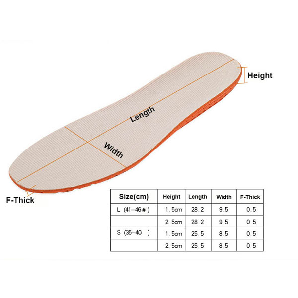 High Quality Height Increase Insoles Shoe insert For Women And Men ZG-342
