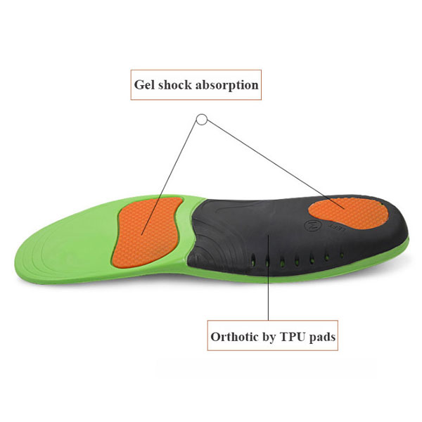 Reusable Anti-Friction PU Insole Orthotic Shoe Insole For Women And Men ZG-390