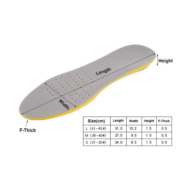 Shoe Inserts Memory Foam Insoles Breathable Shock Absorbent Orthotic Insoles ZG-1829