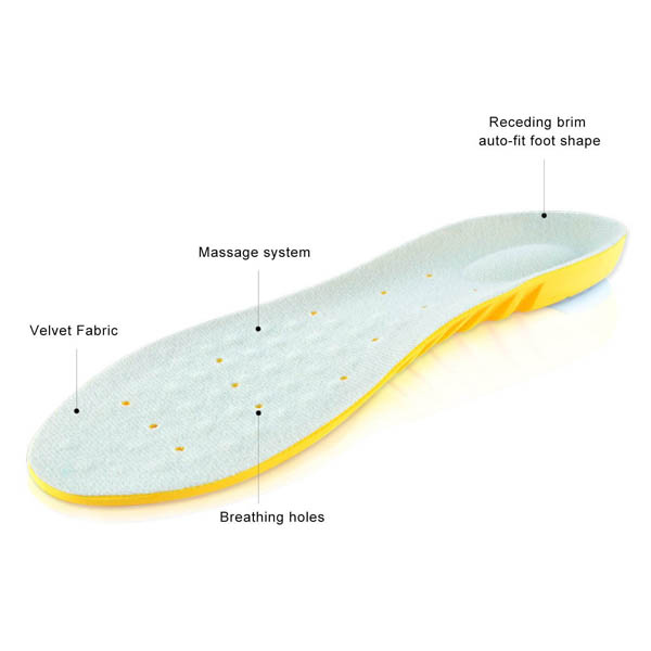 Wholesale Shock Absorption Pu Memory Foam Cushion Insoles Arch Support Athletes Insole ZG-1895