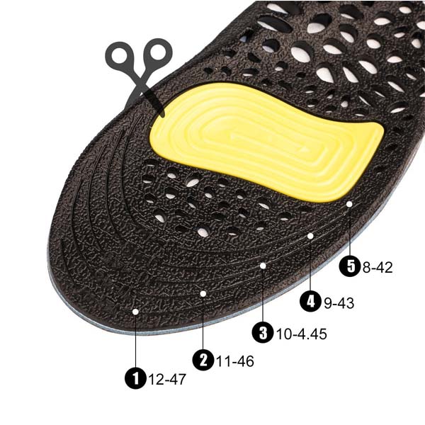 Cooling Gel Insole Honeycomb Gel Sports Absorb Shock Full Length Insoles For Women and Men ZG-232