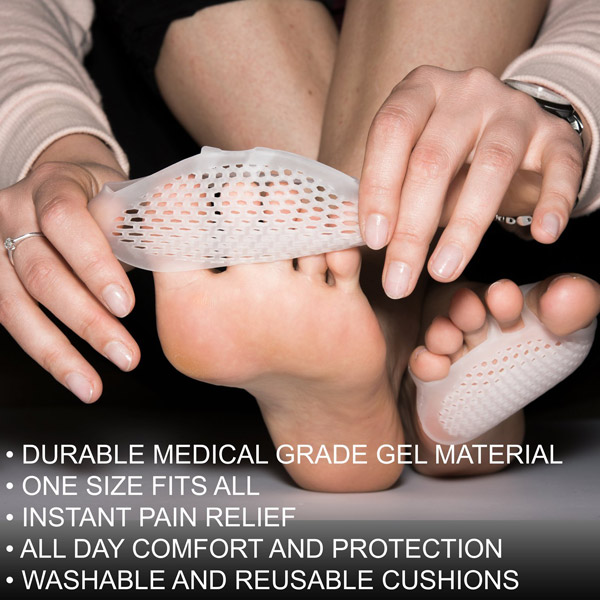 Silicone Soft Gel Reusable Long Lasting Foot Care Pad Breathable Bunion Forefoot Cushioning Pads ZG-244