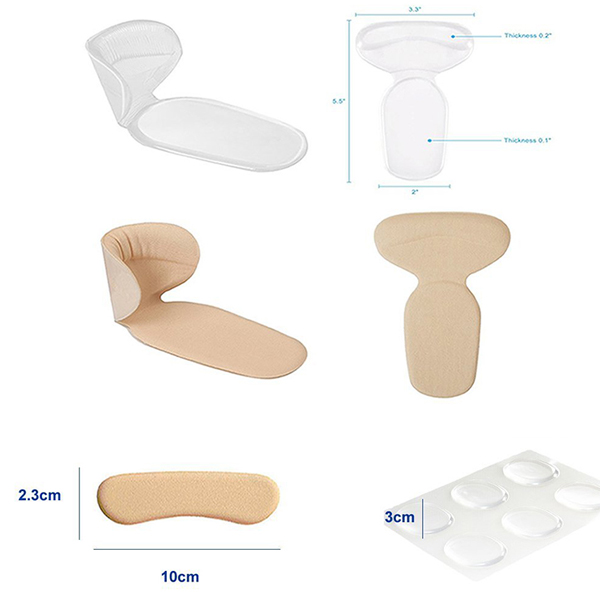 Anti Slip Washable Sticky Gel Heel Cushion Heel Grips Liner For Women ZG-229